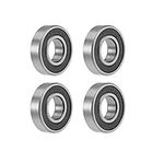 sourcing map Deep Groove Ball Bearings 10mm x 22mm x 6mm Double Sealed Chrome Steel Z2 ABEC1 4pcs