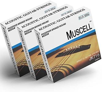 MUSCELL Handmade Phosphor Bronze Acoustic Guitar Strings-3 Packs - 6 Strings - Medium JK716