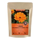 FullChea - Dried Calendula Flowers Tea, 30 Teabags, 1.5g/bag - Premium Calendula Tea - Non-GMO - Caffeine-free - Natural Calendula Herbs