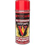 VITCAS 400ml Red Heat Resistant Spray Paint- High Temperature - Decorative Finish - Easy To Use– Interior Exterior - Matte- Exhaust Stove- Anti-Corrosive- furnaces- heaters- barbecues- boilers- pipes