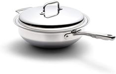 360 Stainless Steel Wok with Lid, Handcrafted in The USA, Induction Cookware, Waterless Cookware, Dishwasher Safe, Oven Safe, Surgical Grade Stainless Steel Cookware. (5 Quart Stock Pot)