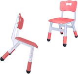 Adjustable Kid Chairs Indoor 3 Level Adjustable Suitable for Children Age 2-6. Maximum load-bearing 220LBS Suitable for Family Classroom and Nursery Child Seat Set (2-Pack-Red)