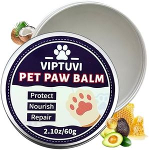 VIPTUVI Dog Paw Balm & Nose Moisturizer – Lick-Safe, Natural Wax for Dry, Cracked Paws – Year-Round Dog Paw Protector (60 g /2.1 oz)
