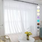 ABCHOME White Sheer Curtains 84 Inc