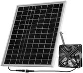 Solar Fan, 15W Solar Panel + High Speed DC Fan with 9.84FT Cable, Wall-Mounted Ventilation and Cooling Vent for Greenhouse, Chicken Coop, Shed, Attic, Etc