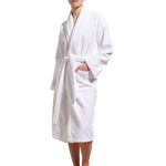 Christy Super Soft Cosy Bath Robe | Luxury Dressing Gown | Quick Dry, Snag Free | Lightweight 320GSM Womens Bathrobe | Soft Cotton Velour Inner Lining | Size Small-Medium (UK 8-14) | White