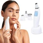 Exfora Facial Microdermabrasion Wand by Vanity Planet - Acne Treatment Reduce Wrinkles & Fine Lines - 4 Interchangeable Heads & Dual Charging Mode - Exfoliating Facial Cleanser for All Skin Types