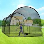 Sharellon Batting Cage, Baseball Batting Cage, Portable Batting Cage, Baseball and Softball Batting Cage Net and Frame for Home Backyard Indoor Outdoor Hitting Pitching Practice