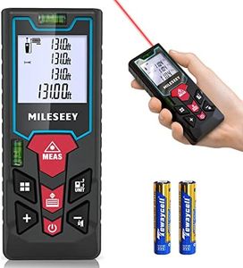 Laser Measure 130ft, MiLESEEY S2H Laser Tape Measure with 2 Bubble Levels, ±1/16IN Accuracy, Laser Measurement Tool for Area Measurement,Volume and Pythagoras, 2" LCD Backlit Laser Distance Measure