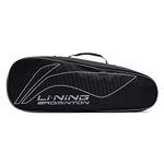 Li-Ning All Star Single Zip Polyester Badminton Kit Bag (Black, Large) | Dedicated Compartments | Unisex - Men, Boys, Girls, Women