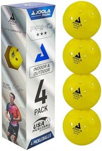 JOOLA Primo Pickleball Balls - 4 Pack of 3 Star Tournament Indoor and Outdoor Pickleball Balls - USAPA Approved - Ideally Weighted and Precision Crafted 40 Hole Design Official Size