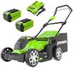 Greenworks 40V Cordless Lawnmower for Lawns up to 500m², 41cm Cutting Width, 50L Bag, Two of 40V 2Ah Batteries & One Charger, 3 Year Guarantee-G40LM41K2X, Green, Black, Grey
