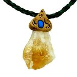 Smoky Quartz Citrine Raw Healing Crystals Stone Necklace Hand Made Unisex Surfers Gift