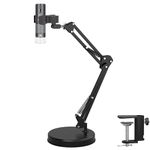 Ninyoon 4K WiFi Microscope with Max 55cm Height Stand & Table Clamp, 50-1000X USB Digital Microscope 3840x 2160P Camera, Work for iPhone/iPad Android Windows Mac Linux Chrome