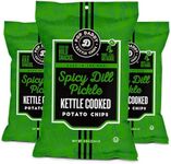 Pop Daddy Kettle Cooked Potato Chips, Kosher & Gluten Free, 5oz Potato Chips Individual Bags, 3 Pack, Spicy Dill Pickle