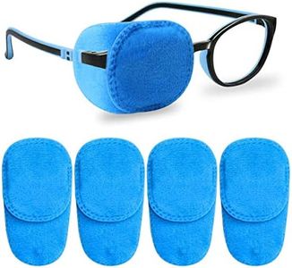 HECATY 4 Pack Eye Patches for Kids Girls Boys, Right & Left Eye Patch for Glasses, Lazy Eye Patch for Children Treating Lazy Eye Amblyopia Strabismus and After Surgery (Blue)