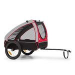 Klarfit Dog Bike Trailer, Bicycle Trailer Pet Carrier On Wheels, 600D Canvas Dog Carrier for Bike w/Reflectors, Warning Flag & Safety Leash, Dog Bike Carrier Stroller For Small/Medium Dogs Up To 45kg