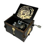 Youtang Coraline Music Box Engraved Wooden Gifts Mini Musical Box Play Can Can - Orpheus in The Underworld for Birthday/Anniversary/Valentine's Day/Christmas (Black)