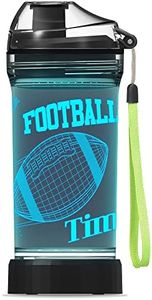 Lightzz Kids Water Bottle with 3D Glowing Football Illusion LED Light - 14 OZ Tritan BPA Free - Creative Ideal Travel Cup for School Kids Boy Child Camping