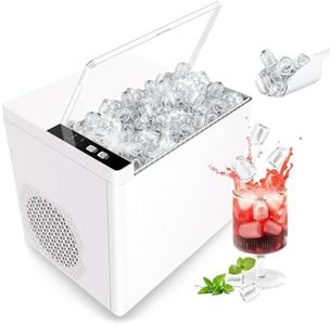 SONOLOR Ice Maker Countertop, Portable Ice Machine with Ice Scoop, Basket, 9 Cubes in 6 Mins, 26.5lbs/24H, 2 Sizes of Bullet Ice, One-Click Operation Ice Maker for Home/Party/Offices/Bars (White)