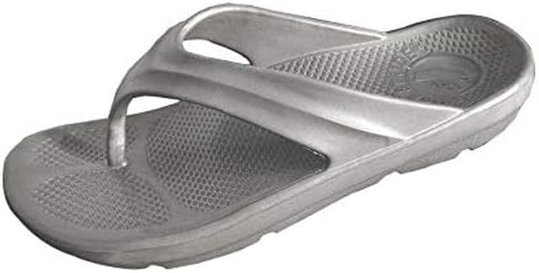 Pure Stride Therapeutic Flip Flops, Orthotic Thong Sandals for Plantar Fasciitis, Metatarsal and Heel Spurs, Feet Pain Relief and Arch Support, White, Women’s 7