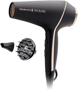 Remington Proluxe Salon Hair Dryer, AC9140AU, 2400W Salon Motor (AU Plug), Fast Drying, Ceramic With Tourmaline Prevents Frizz, Includes Concentrator and Diffuser, Black & Gold