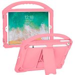 iPad 6th/5th Generation Case for Kids,JOGUIIA Premium Silicone Cover for iPad 9.7inch 2018/2017,Built-in Stand Handle iPad Air/Air 2(Pink)