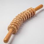 Mikako Curved Wood Therapy Roller Massage Tools, Lymphatic Drainage, Wooden Massage & Muscle Roller Stick | Maderoterapia Rolling Body Massager for Pain Relief, Cellulite (Curved Roller Stick)