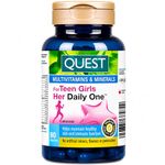Quest Vitamins Her Daily One for Teen Girls Ages 9–18 – Once-Daily Multivitamin & Mineral Supplement for Skin, Bone & Immune Support – 90 Capsules (3-Month Supply)