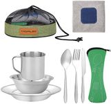 Camping Cutlery Set, 8 Piece Stainl