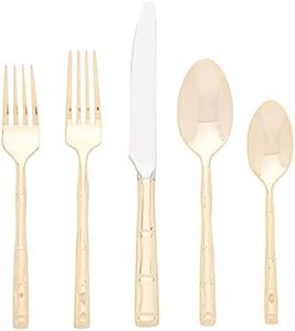 Wallace 5203050 Bamboo Gold-Plated 20-Piece Stainless Steel Flatware Set, Service for 4