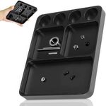 Magnet Tool Tray Aluminum Alloy Screw Tray with Tool Holder RC Parts Fixing for 1/10 RC Cars, Drones, Phone, Computer, Eyeglass, Electronic Multi-Compartment Anti-Loss Organizer Storage Box(Black)