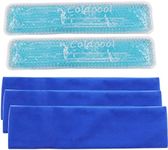 Perineal Cold Packs, Reusable Perineal Cooling, Pad Postpartum and Hemorrhoid Pain Relief, Hot & Cold Packs for Women After Pregnancy and Delivery(2 Pcs+3 Washable Sleeves/10X2.4in) (Blue-1)