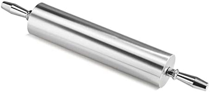 New Star Foodservice 37517 Extra Heavy Duty Restaurant Aluminum Rolling Pin, 15", Inch, Silver