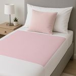 2 x Easy Care Solutions | Washable Bed Pad Protector with Tucks/Flaps | 85 cm x 90 cm | Premium Quality Washable bed wetting sheet for adults or children with Incontinence | Reusable Pink Bed Pads