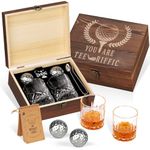 Oaksea Gifts for Men Dad, Golf Ball Shaped Stainless Steel Whiskey Stones Gifts Set, Anniversary Birthday Gifts for Him Husband Boyfriend Brother, Mancave Cool Stuff Bourbon Presents