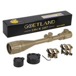 Goetland Rifle Scope 6-24x50 AOEG Red Green Illuminated Rangefinder SFP Ring Mounts for Air Gun Airsoft Crossbow Hunting Tactical