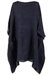 Italian Plus Size Plain Tunic Top Women Lagenlook Dresses Plus Size Fashion GYAL S06 Navy