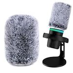 YOUSHARES Furry Windscreen Microphone Cover with HyperX Duo Cast Microphone, Professional Pop Filter Designed for HyperX Duo Cast Mic for Filter Ambient and Breathing Winds