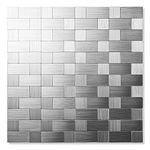 Yipscazo 20-Sheets Stainless Steel Peel and Stick Backsplash for Kitchen, 12''x12'' Stick on Backsplash Metal Smart Tiles for Bathroom and Laundry Walls