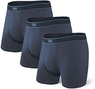 SAXX Men's Underwear - DAYTRIPPER Boxer Briefs with Built-In Pouch Support – Pack of 3, Underwear for Men, Blue, Medium
