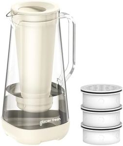 GLACIER FRESH Glass Water Pitcher for Tap Water and Membrane and Activated Filter