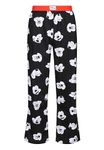 Disney Mens Lounge Pants - Adults Cotton Fabric Black PJs Mickey Mouse Expressions Printed Pyjamas Bottoms for Loungewear Nightwear