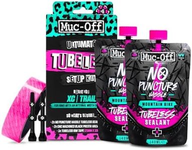 Muc-Off 20085 Ultimate Tubeless Setup Kit for Tubeless Ready Bikes, XC/Trail - Includes Rim Tape, Seal Patches, Tubeless Valves and Tyre Sealant