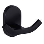 BOOKARROW Matte Black Bathroom Towel Hooks, Wall Mounted Heavy Duty Robe or Door Hook, Screw Fixed Coat Hanger in Bedroom or Kitchen 7113B