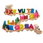 Hsn Traders Wooden Train Set With Letters A-Z For Early Educational Play | Ideal For Kids Aged 2 Years And Older Suitable For Both Boys And Girls- Multicolour