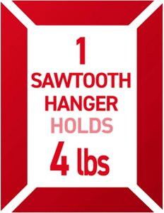 Command Sawtooth Frame Hanger, 4-Inch – Easy Wall Mounting