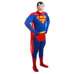 Rubies New Mens Second Skin Superman Fancy Dress Costume Full Body Suit M