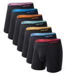 DAVID ARCHY Men's Underwear Bamboo Rayon Boxer Briefs with Anti Chafing Cool Underwear Gifts for Men 7 Pack（S，Colorful）