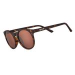 goodr Nine Dollar Pour Over Polarized Round Sunglasses for Men & Women, Brown Translucent Frames with Brown No-Reflective Lens, UV400 Protection, No Slip